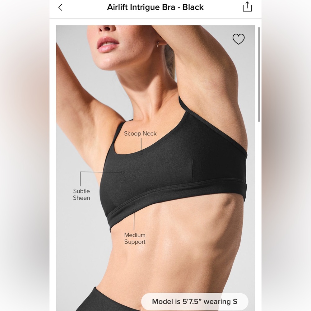ALO YOGA Intrigue Black Sports Bra